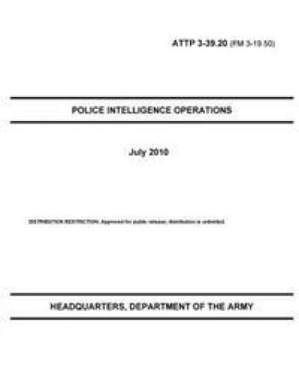 Police Intelligence Operations – Department Of the Army, kirjan kansikuva