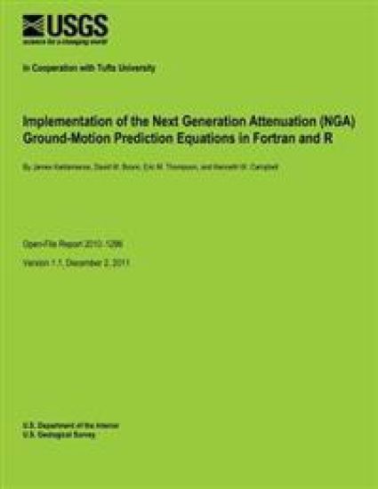 Implementation of the Next Generation Attenuation (NGA) Ground-Motion Prediction Equations in Fortran and R