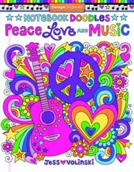 Notebook Doodles Peace, Love, and Music
