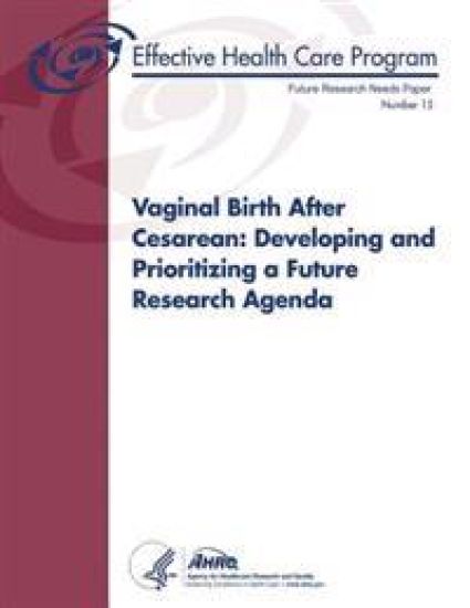 Vaginal Birth After Cesarean: Developing and Prioritizing a Future Research Agenda: Future Research Needs Paper Number 15