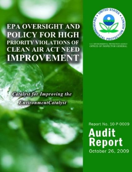 EPA Oversight and Policy for High Priority Violations of Clean Air Act Need Improvement