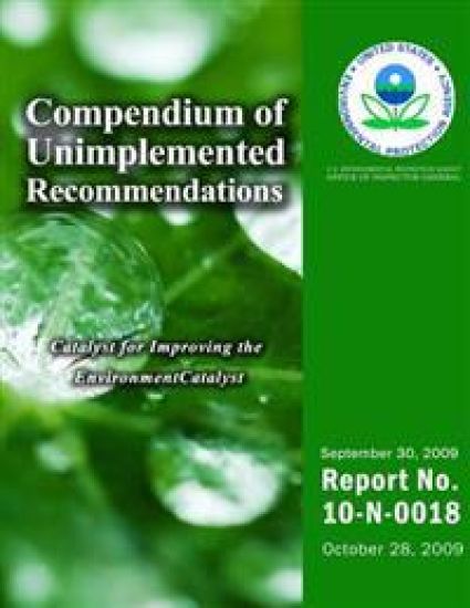 Compendium of Unimplemented Recommendations as of September 2009