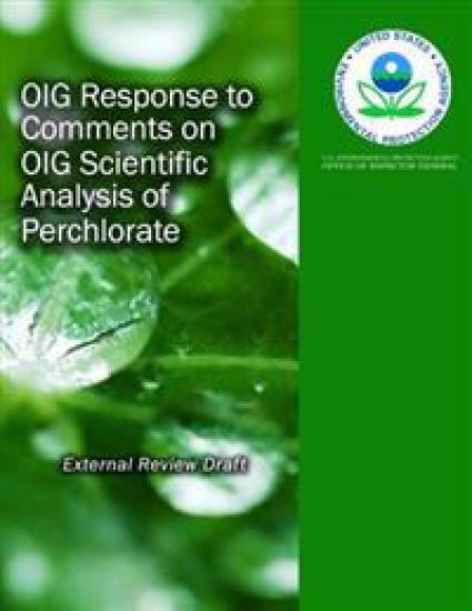 OIG Response to Comments on OIG Scientific Analysis of Perchlorate (External Review Draft)