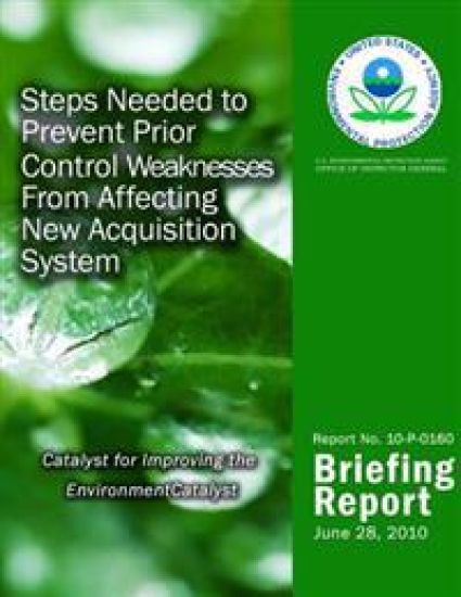 Steps Needed to Prevent Prior Control Weaknesses From Affecting New Acquisition System