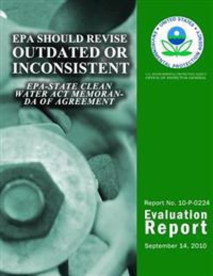 EPA Should Revise Outdated or Inconsistent EPA-State Clean Water Act Memoranda of Agreement