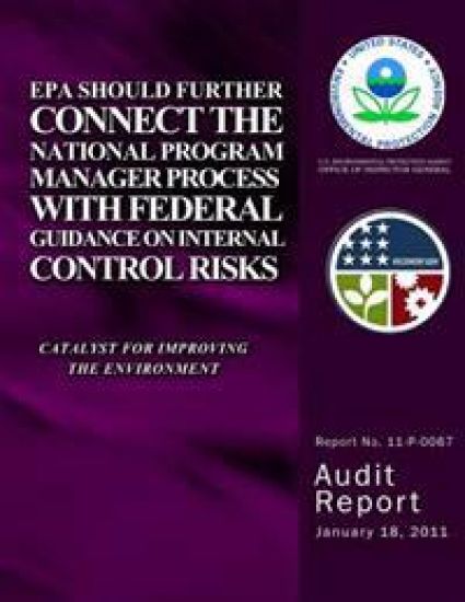 EPA Should Further Connect the National Program Manager Process With Federal Guidance on Internal Control Risks