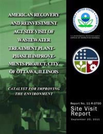 American Recovery and Reinvestment Act Site Visit of Wastewater Treatment Plant- Phase II Improvements Project, City of Ottawa, Illinois