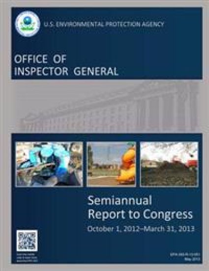 Office of Inspector General: Semiannual Report to Congress: October 1, 2012-March 31, 2013