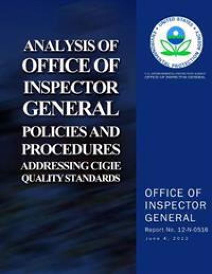 Analysis of Office of Inspector General Policies and Procedures Addressing CIGIE Quality Standards