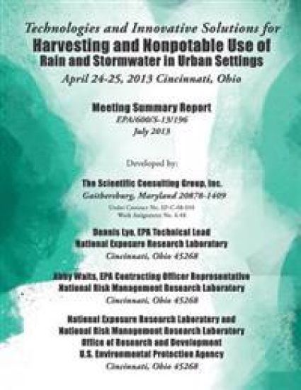 Technologies and Innovative Solutions for Harvesting and Nonpotable Use of Rain and Stormwater in Urban Settings