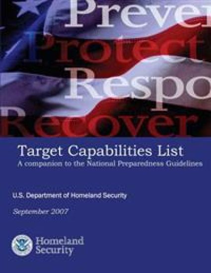 Target Capabilities List: A Companion to the National Preparedness Guidelines – U. S. Department of Homeland Security, kirjan kansikuva