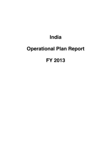 India Operational Plan Report FY 2013