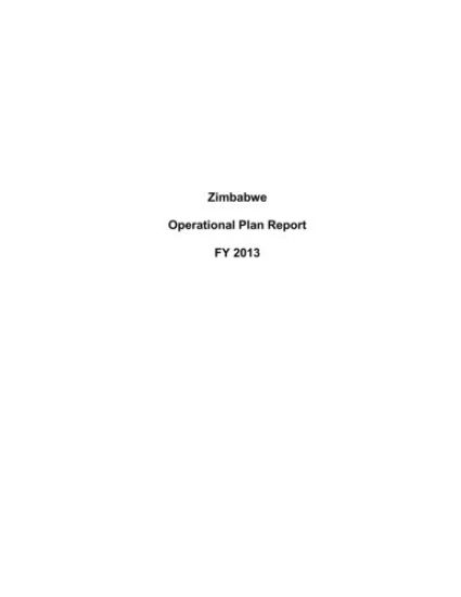 Zimbabwe Operational Plan Report FY 2013