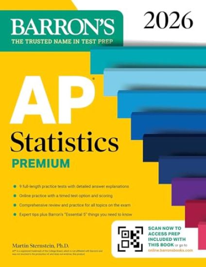 AP Statistics Premium, 2026: Prep Book with 9 Practice Tests + Comprehensive Review + Online Practice