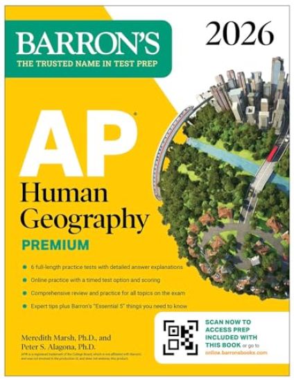 AP Human Geography Premium, 2026: Prep Book with 6 Practice Tests+ Comprehensive Review + Online Practice