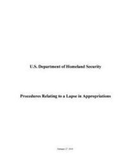 Procedures Relating to a Lapse in Appropriations