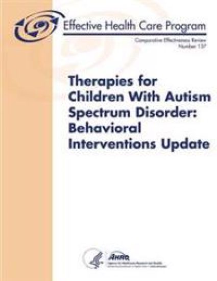 Therapies for Children With Autism Spectrum Disorder: Behavioral Interventions Update