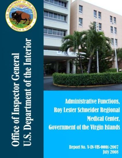 Administrative Functions, Roy Lester, Schneider Tegional Medical Center, Government of the Virgin Island – U. S. Department of the Interior, kirjan kansikuva