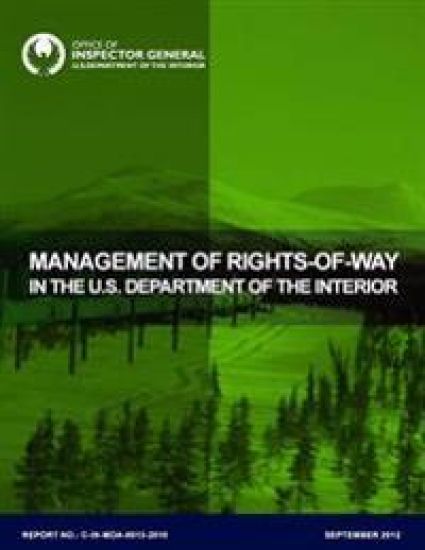 Management of Rights-of-Way in the U.S. Department of the Interior