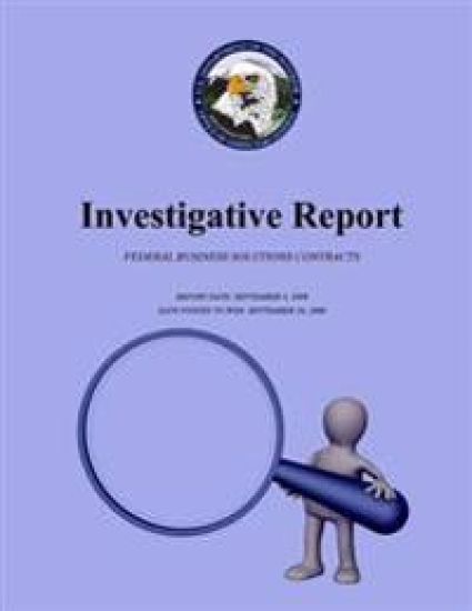 Investigative Report: Federal Business Solutions Contracts