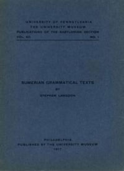 Sumerian Grammatical Texts