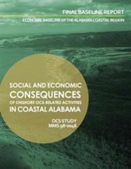 Social and Economic Consequenes of Onshore OCS-Related Activities in Coastal Alabama: Final Baseline Report – U. S. Department of the Interior, kirjan kansikuva