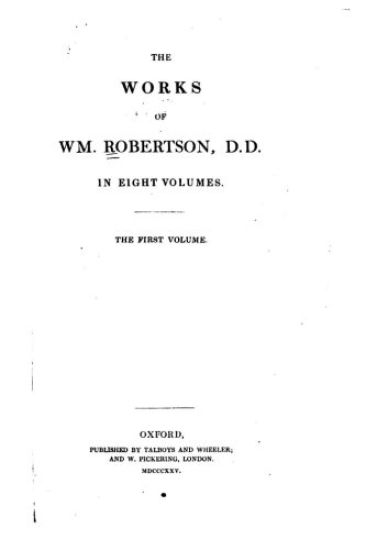 The Works of W.M. Robertson - Volume I