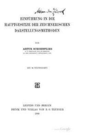 Einführung in die hauptgesetze der zeichnerischen darstellungsmethoden