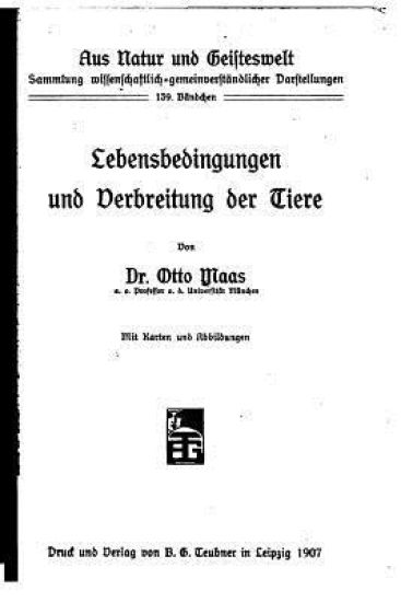 Lebensbedingungen und Verbreitung der Tiere