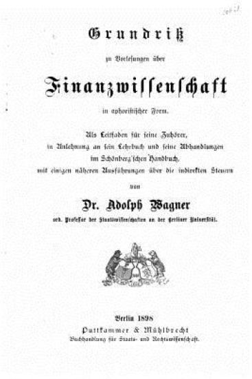 Grundriss zu vorlesungen über Finanzwissenschaft