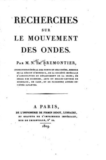 Recherches sur le mouvement des ondes