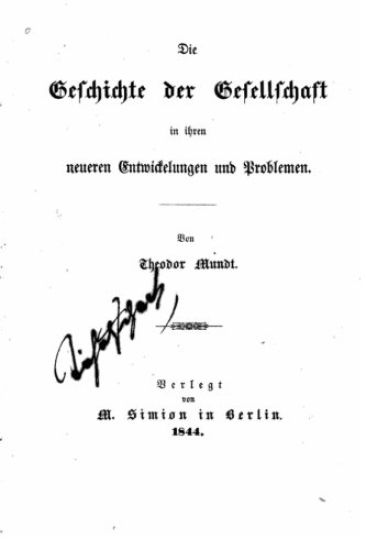 Die geschichte der Gesellschaft in ihren neureren Entwickelungen und Problemen