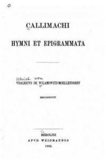 Callimachi Hymni Et Epigrammata
