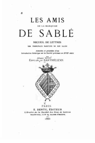 Les Amis de la Marquise de Sablé