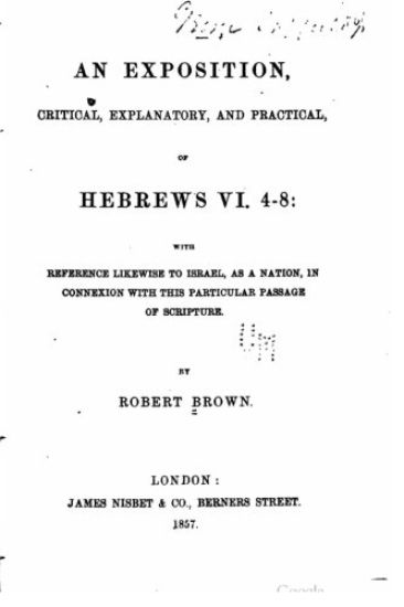 An exposition, critical, explanatory, and practical, of Hebrews VI