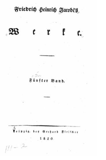 Friedrich Heinrich Jacobi's Werke