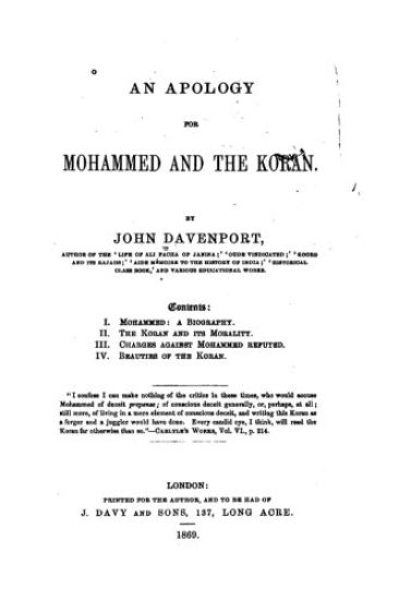 An Apology for Mohammed and the Koran