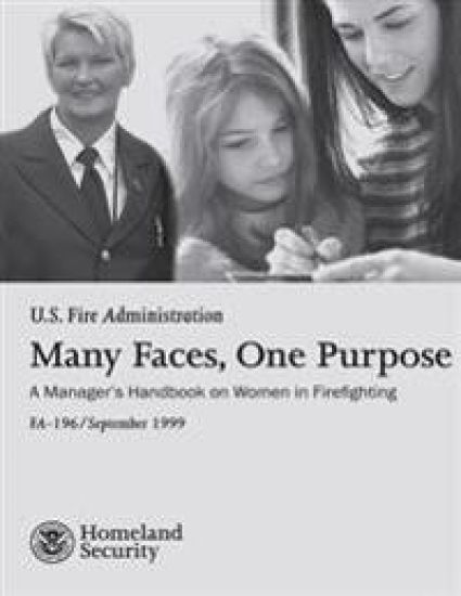 Many Faces, One Purpose: A Manager's Handbook on Women in Firefighting – U. S. Department of Homeland Security, kirjan kansikuva