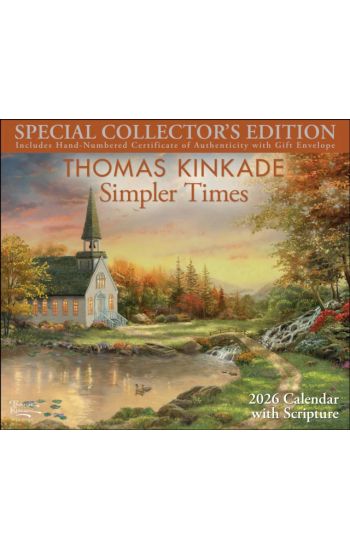 Thomas Kinkade Collector's Scripture Edition 2026 Deluxe Wall Calendar + Print