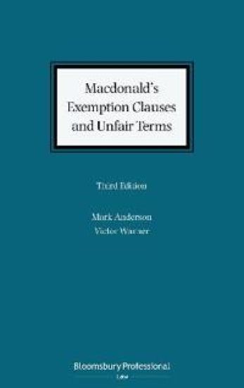 Macdonald's Exemption Clauses and Unfair Terms