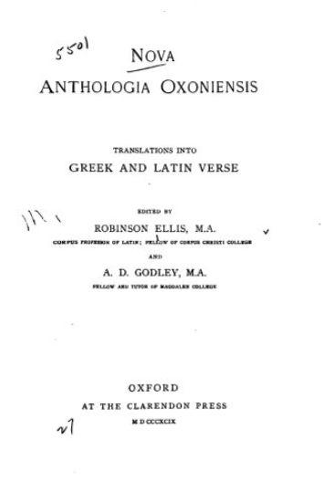 Nova Anthologia Oxoniensis, Translations Into Greek and Latin Verse