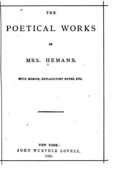 The Poetical Works of Mrs Hemans