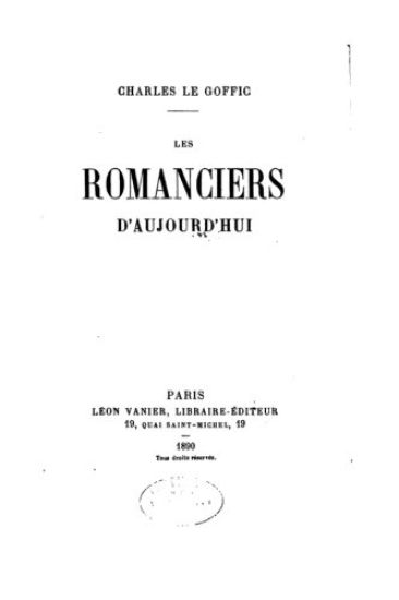 Les romanciers d'aujourd'hui