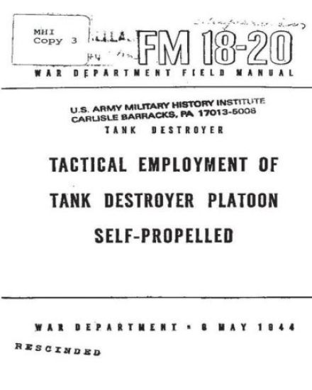 FM 18-20 Tank Destroyer, Tactical Employment Of Tank Destroyer Platoon, Self-pro