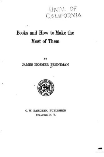 Books and how to make the most of them