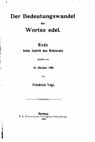 Der Bedeutungswandel des Wortes edel