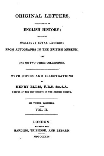 Original Letters, Illustrative of English History - Vol. II