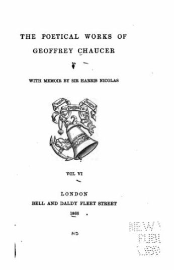 The Poetical Works of Geoffrey Chaucer – Geoffrey Chaucer, kirjan kansikuva