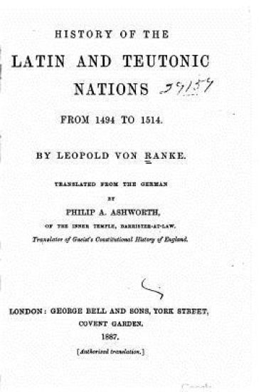 History of the Latin and Teutonic nations from 1494 to 1514