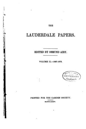The Lauderdale Papers - Vol. II